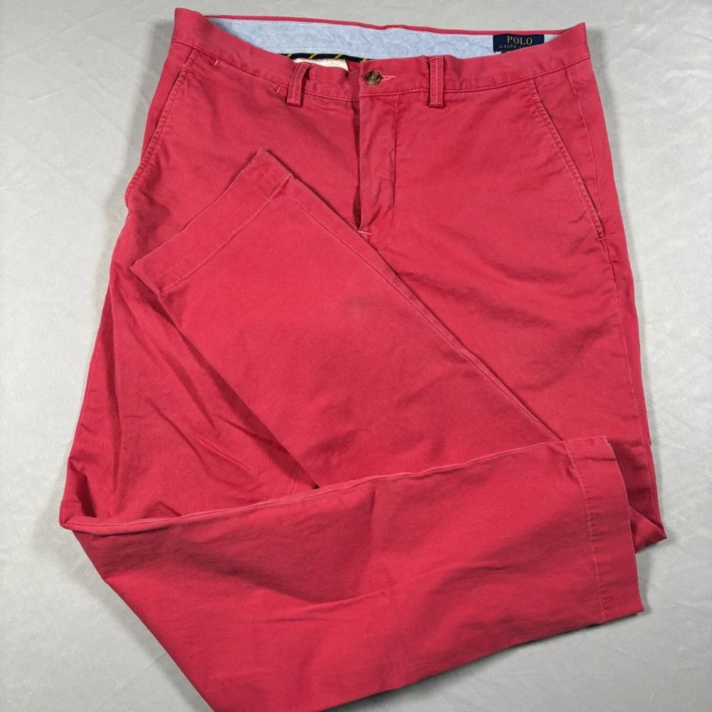 Polo‎ Ralph Lauren The Polo Chino Mens 32/32 Coarl Stretch Slim Fit Twill Pants